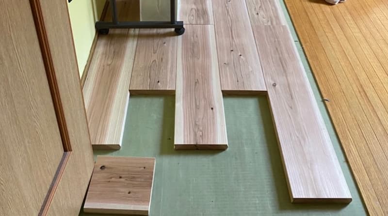 ドアの高さとフローリング材の厚みのミス