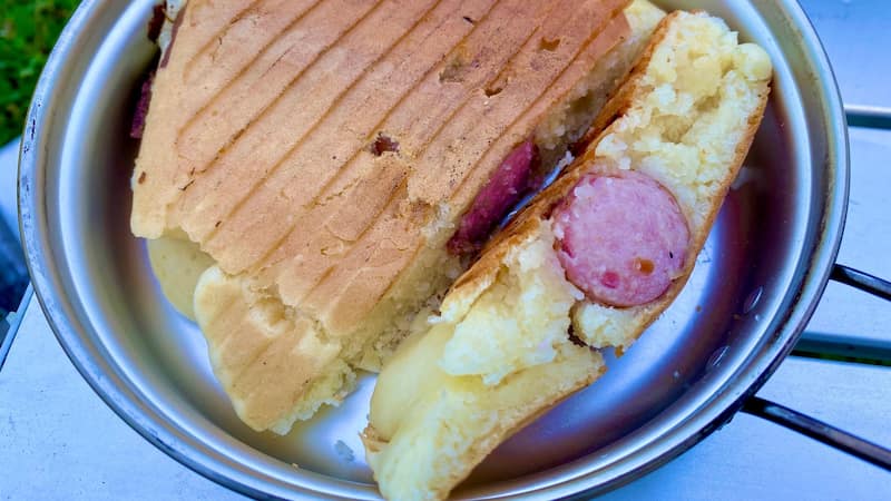 ホットサンドメーカーで作るアメリカンドック
