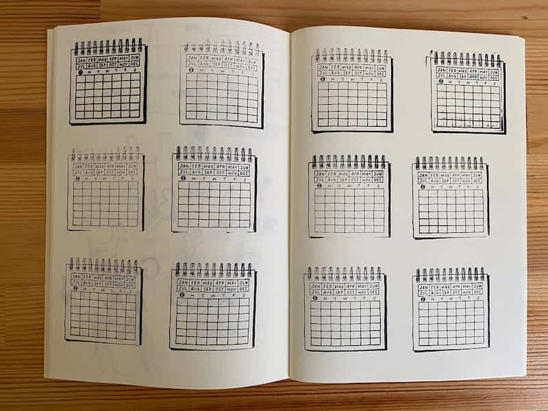 バレットジャーナル　カレンダースタンプを押してみた感じ