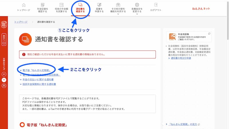 ねんきんネット ねんきん定期便の確認の仕方